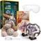 Break Open 10 Premium Geodes - Includes Goggles and Display Stands - Great STEM Science Kit, Geology Gift for Kids, Geodes Rocks Break Your Own, Toys for Boys and Girls